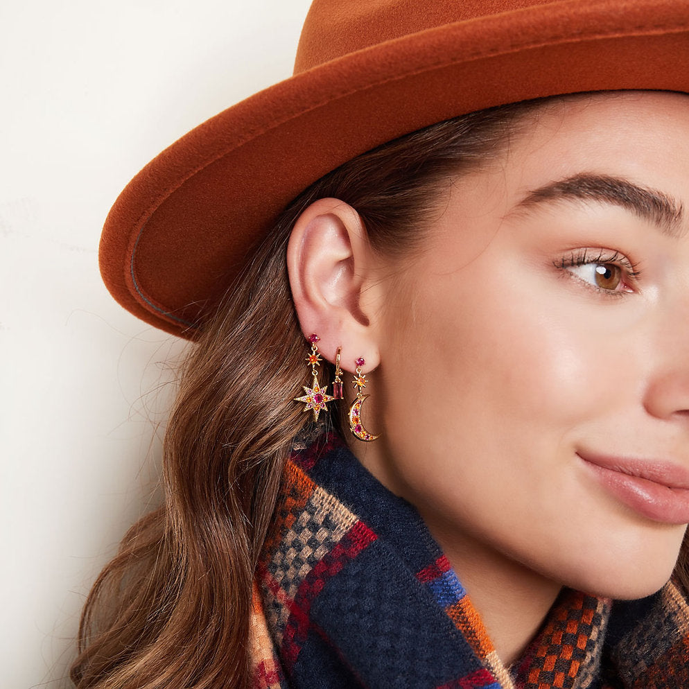 Boucles d'oreilles lune zircone coloré – Ludiques & Scintillantes | Twinolo