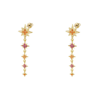 Oorhangers met Kleurvolle Zirkonia Ster – Levendig & Chic | Twinolo