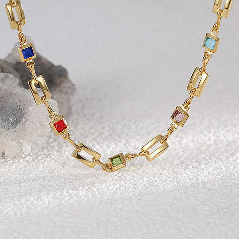Collier Zircons Colorés – Ludique & Scintillant | Twinolo