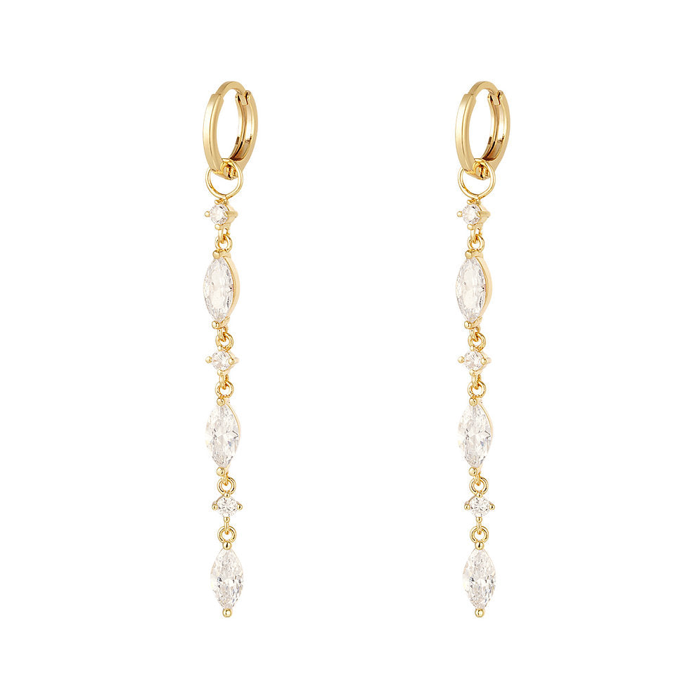 Long Earrings with Zirconia – Elegant & Radiant | Twinolo