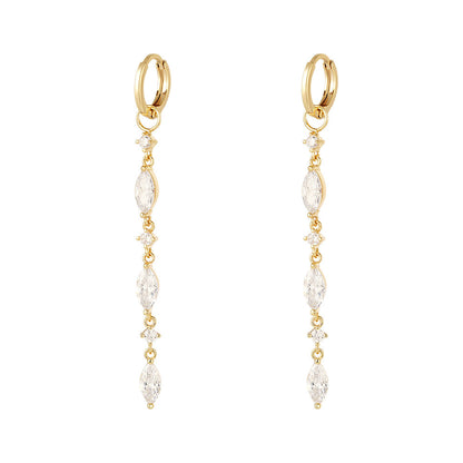 Long Earrings with Zirconia – Elegant & Radiant | Twinolo