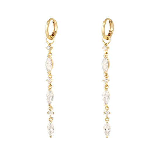 Lange Oorhangers met Zirkonia – Elegant & Stralend | Twinolo
