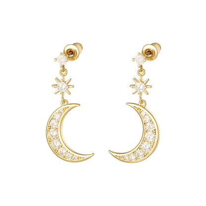Boucles d'oreilles lune zircone coloré – Ludiques & Scintillantes | Twinolo