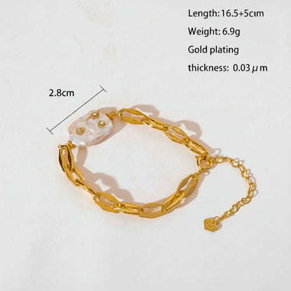Armband met Parel & Schakels – Elegant Contrast | Twinolo