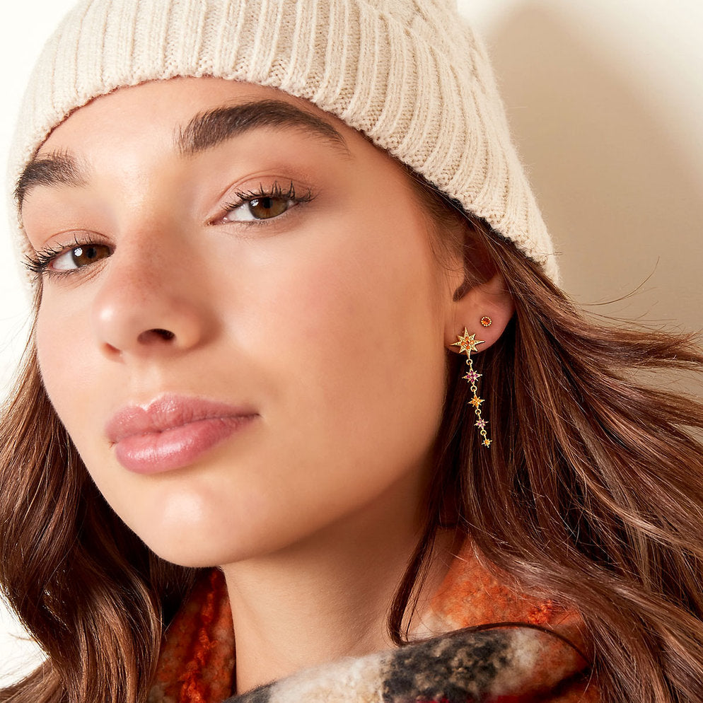 Oorhangers met Kleurvolle Zirkonia Ster – Levendig & Chic | Twinolo