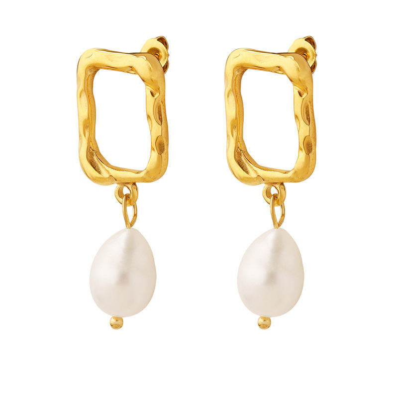 Boucles d'oreilles en or avec perle subtile - Élégance minimaliste | Twinolo