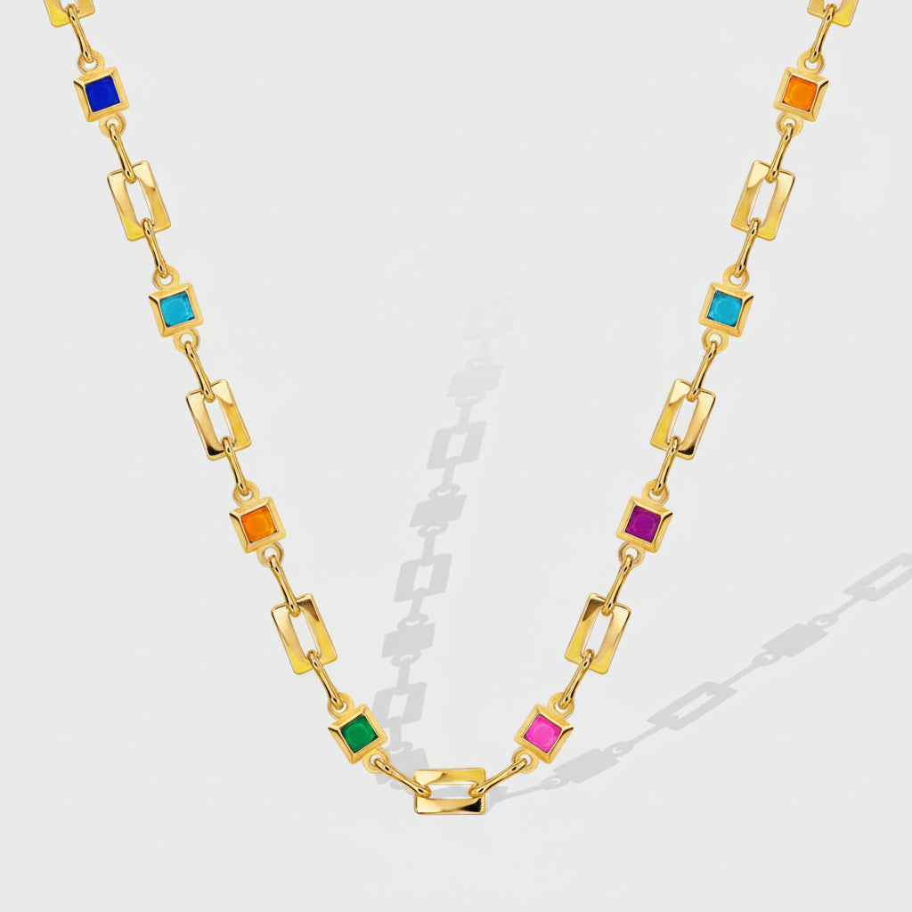 Collier Zircons Colorés – Ludique & Scintillant | Twinolo