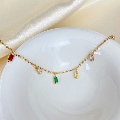 Fijne Armband met Multicolor Druppel Zirkonia’s – Speels & Sprankelend | Twinolo