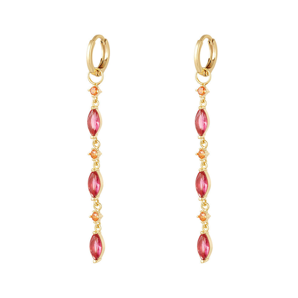 Long Earrings with Zirconia – Elegant & Radiant | Twinolo