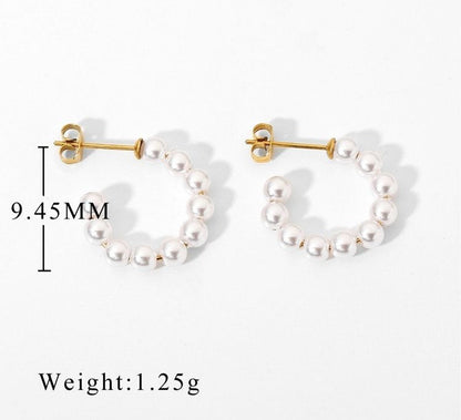 Boucles d'oreilles créoles avec petite perle – Classiques & Intemporelles | Twinolo