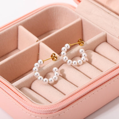 Boucles d'oreilles créoles avec petite perle – Classiques & Intemporelles | Twinolo