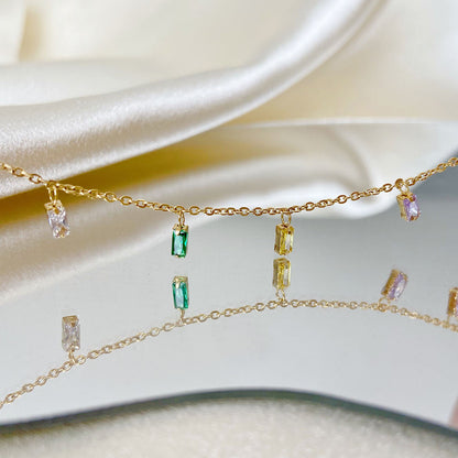 Fijne Armband met Multicolor Druppel Zirkonia’s – Speels & Sprankelend | Twinolo