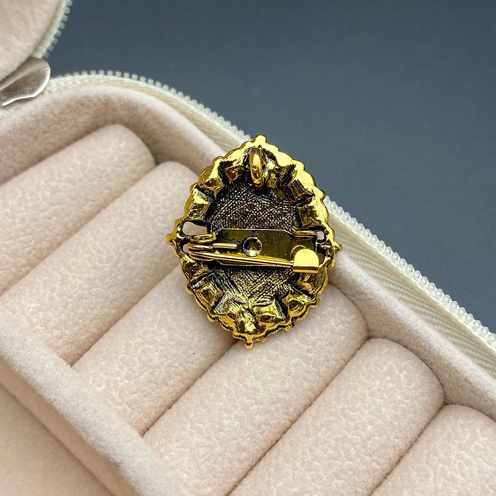 Broche - Elegante Broche met Kristallen en Parel