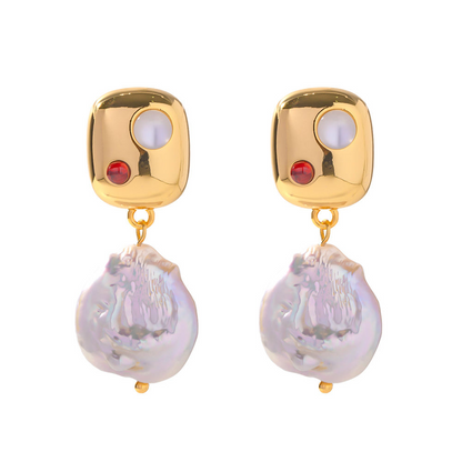 Boucles d'oreilles avec perle d'eau douce blanche – Pure élégance | Twinolo