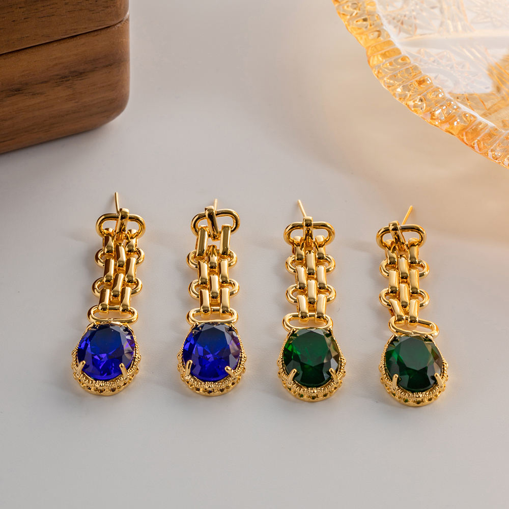 Boucles d'oreilles pierre ovale – Verte ou bleue | Look raffiné | Twinolo