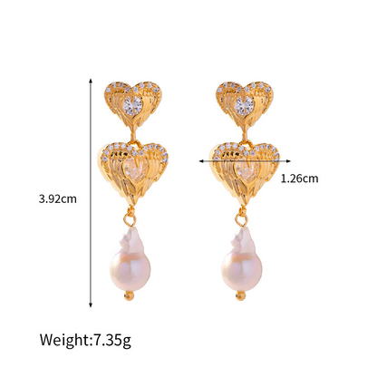 Parel Oorhangers met Hartvormig Design – Liefdevol Detail | Twinolo