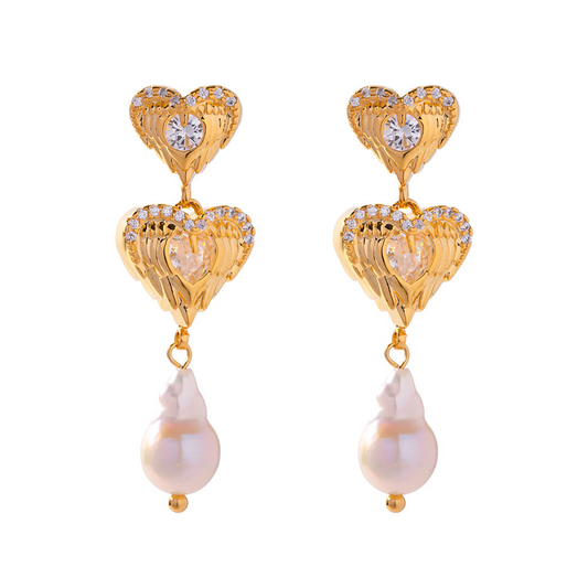 Parel Oorhangers met Hartvormig Design – Liefdevol Detail | Twinolo