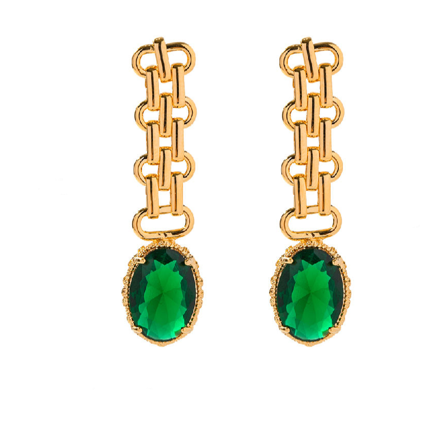 Boucles d'oreilles pierre ovale – Verte ou bleue | Look raffiné | Twinolo
