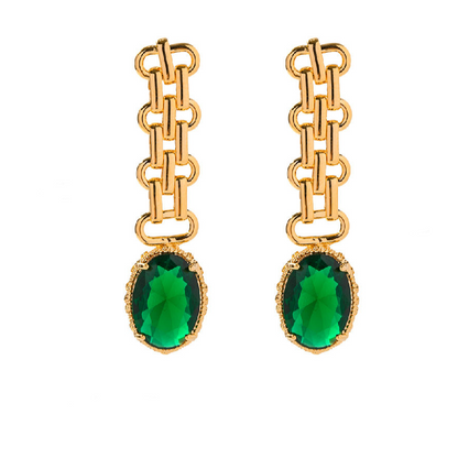 Boucles d'oreilles pierre ovale – Verte ou bleue | Look raffiné | Twinolo