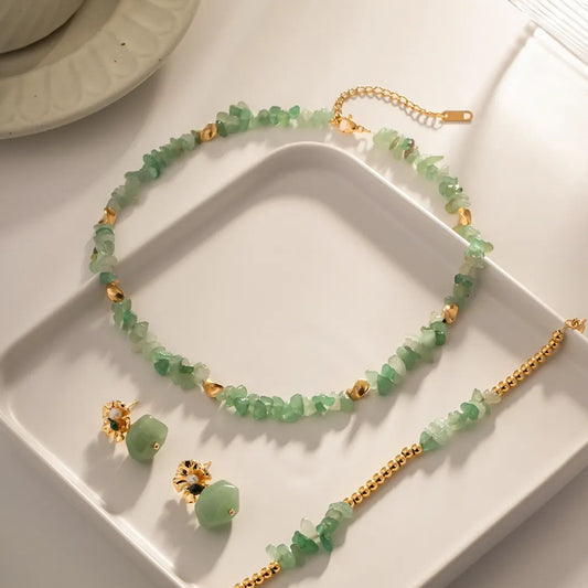 Ketting met Groene Stenen – Aards & Tijdloos | Twinolo
